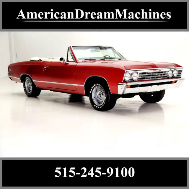 1967 chevrolet chevelle convertible red automatic , ps, pb