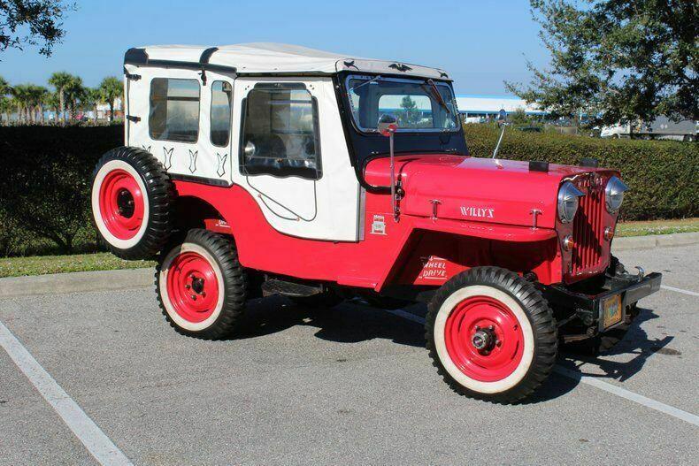 1954 willys jeep red 6344 miles 3 speed manual suv