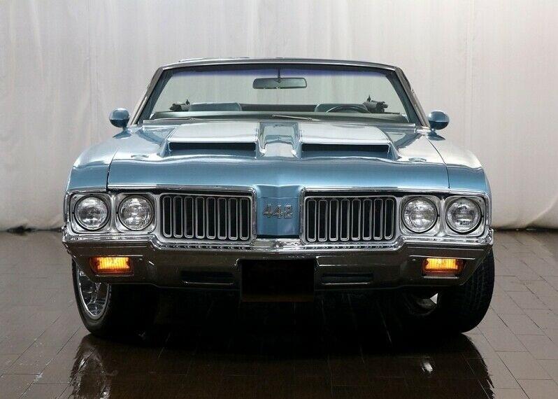 1970 oldsmobile cutlass 442 convertible blue automatic 70679 miles