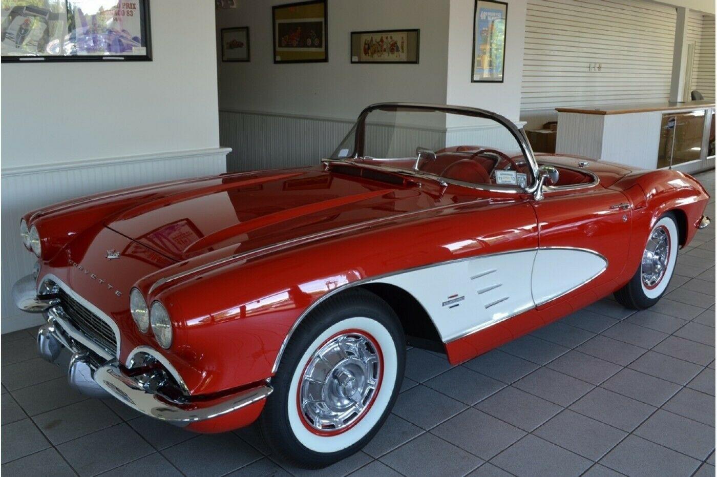 1961 chevrolet corvette roman red 8 cylinder 283-270 hp engine