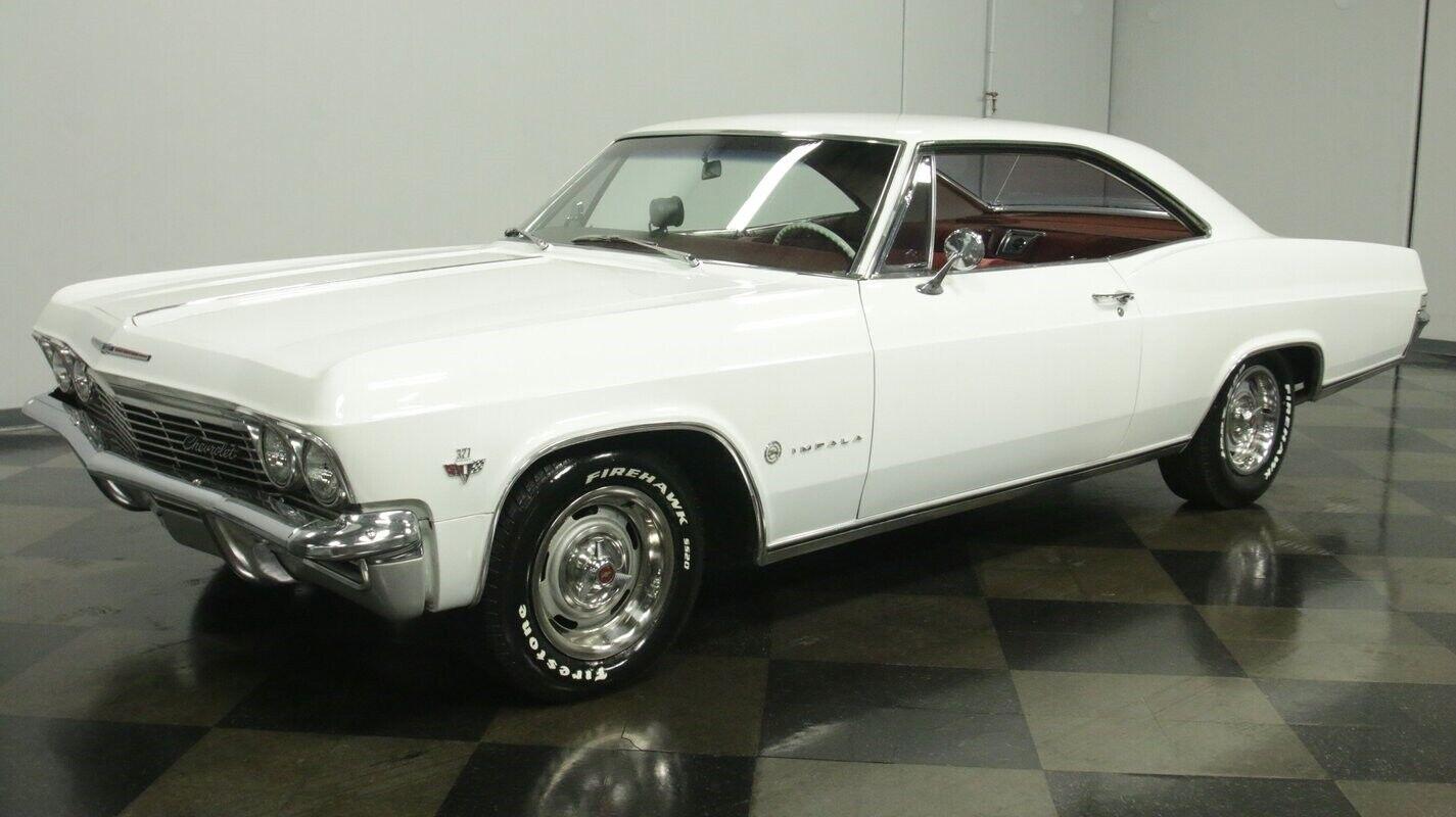 1965 chevrolet impala appealing ermine white over red 53790 miles