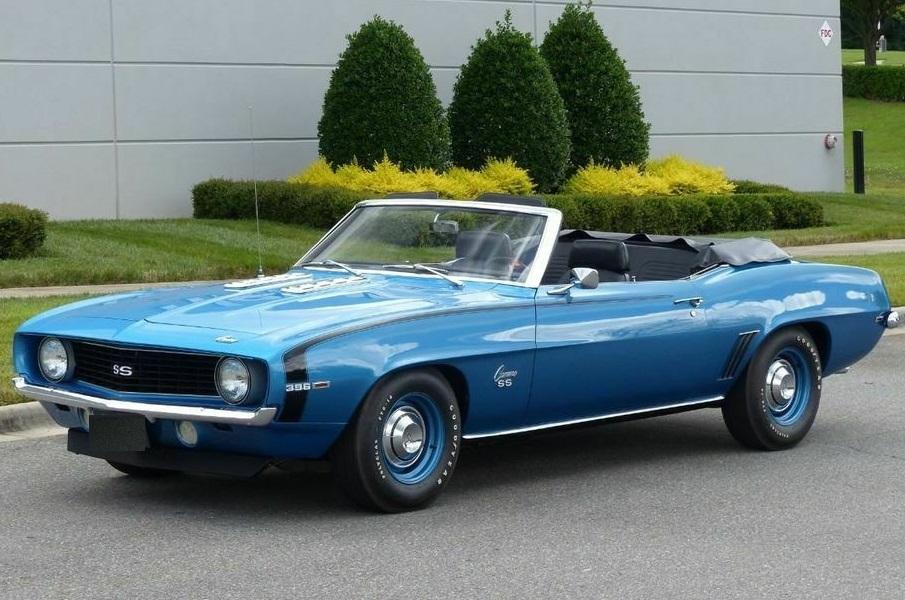 1969 chevrolet camaro original x66 camaro ss convertible in lemans blue