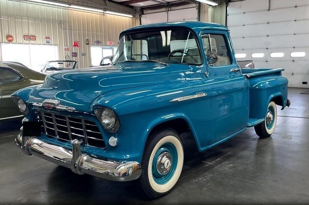 1956 chevrolet 3100 base 3200 miles blue truck 6 manual