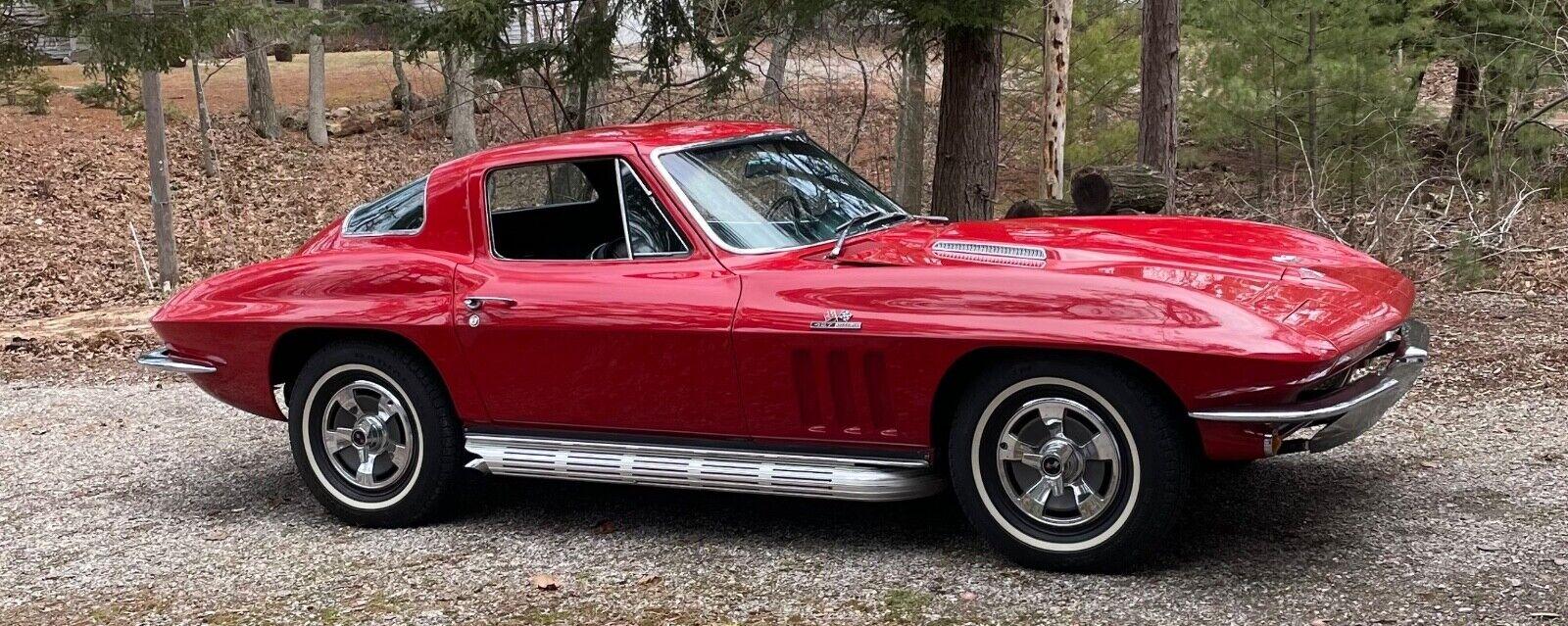 1966 chevrolet corvette coupe red exterior painted in red in 1980