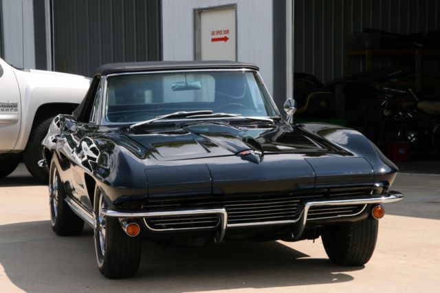 1964 corvette roadster factory 900 tuxedo black numbers matching 365hp