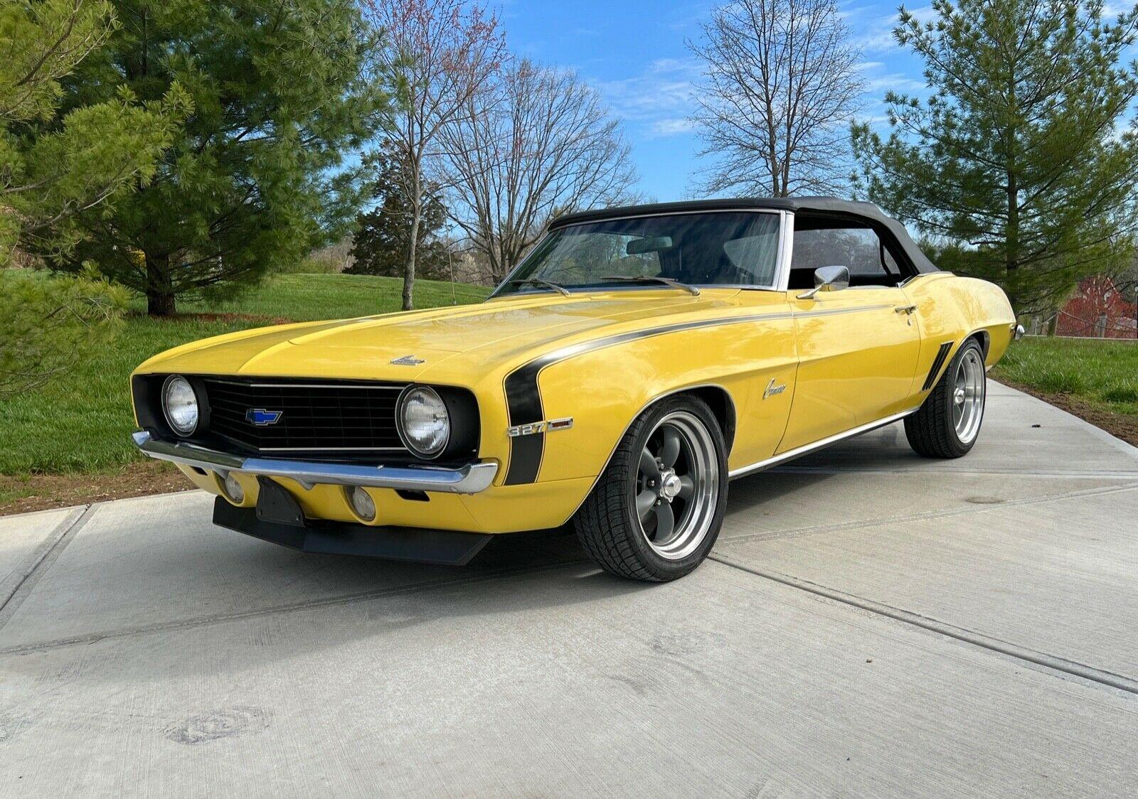 1969 chevrolet camaro convertible 327 auto ps pdb very clean