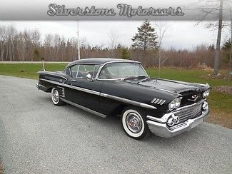 1958 black power steering whitewalls spinner caps am radio restored stunning