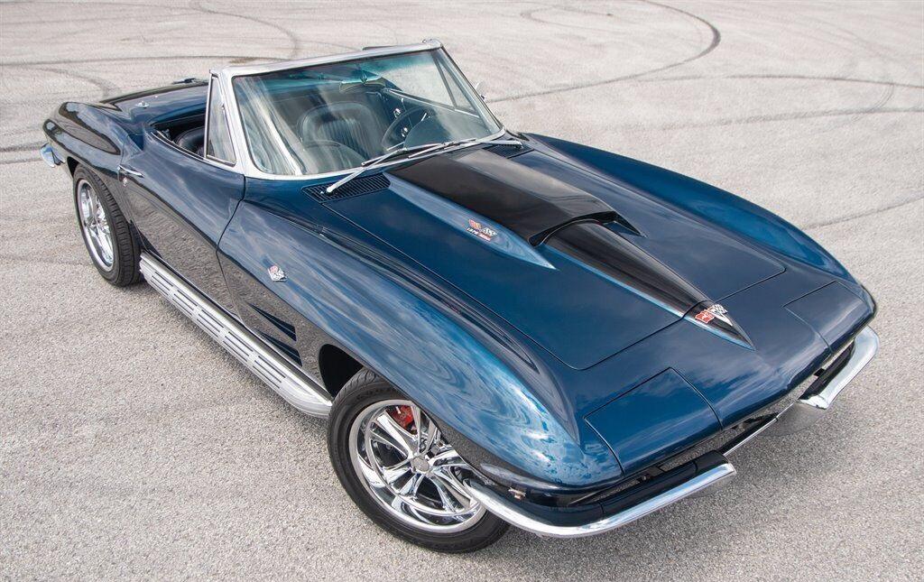 1964 chevrolet corvette dark blue with blck interior manual