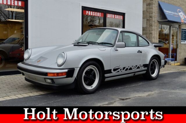 1987 porsche 911 coupe, silver w/ factory spoilers, 47k miles, factory fuchs!!