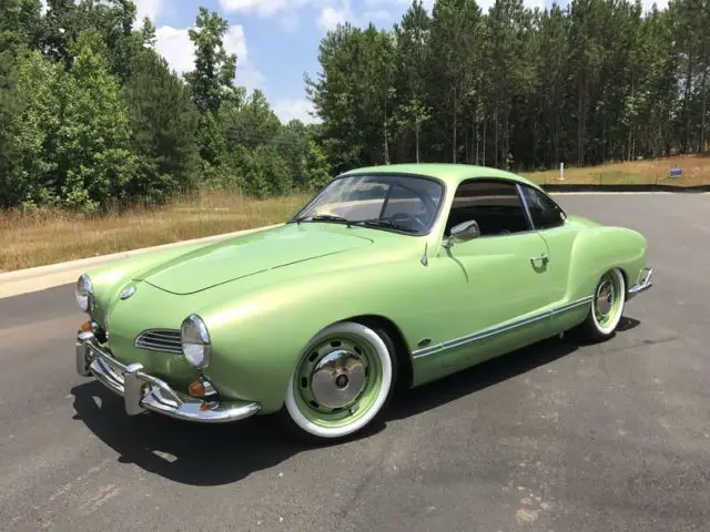 1967 vw karmann ghia coupe 2+2, lime green, 3 spd man, luggage