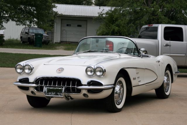 1960 corvette ermine white black interior black top original body panels