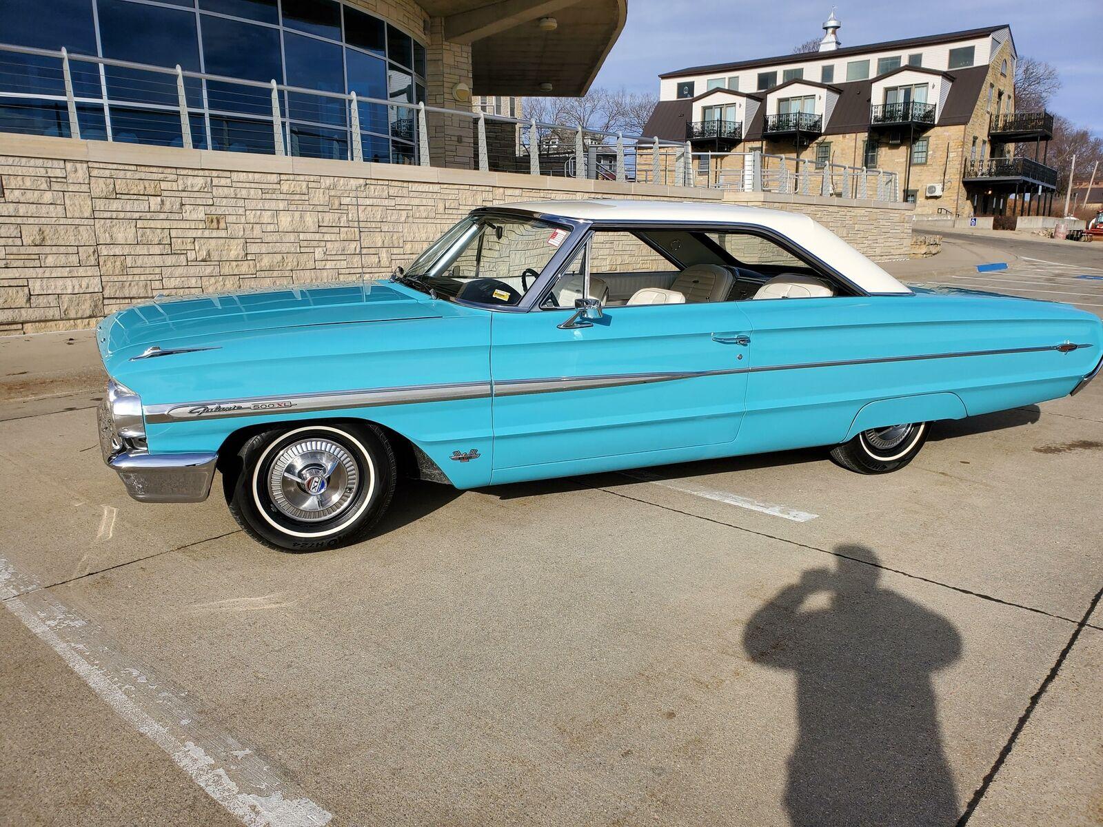 1964 ford galaxie 2 door 500xl blue automatic 20327 miles